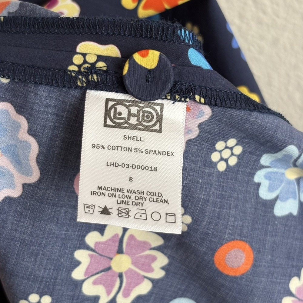 NWT LHD Glades Black Floral Collared Maxi Midi Shirt Dress Sz 8 Retro Graphic - Picture 12 of 15